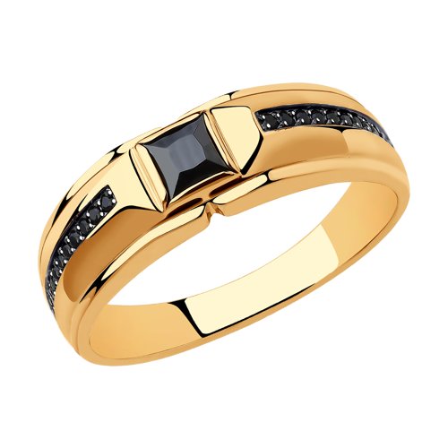 Кольцо, золото, фианит, 018408